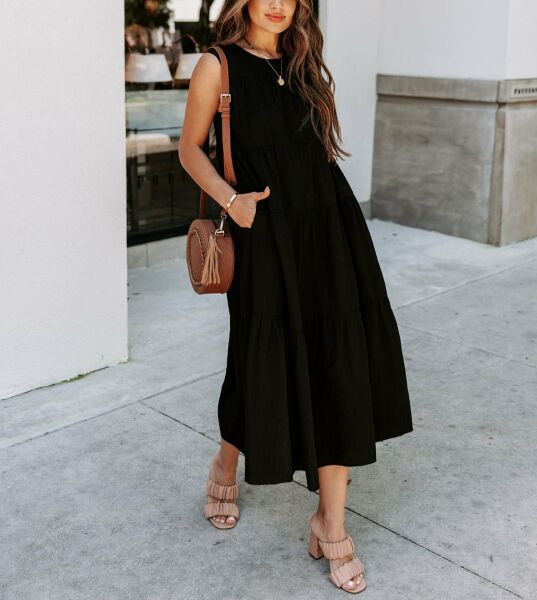 BLACK DRESS XL - BLACK