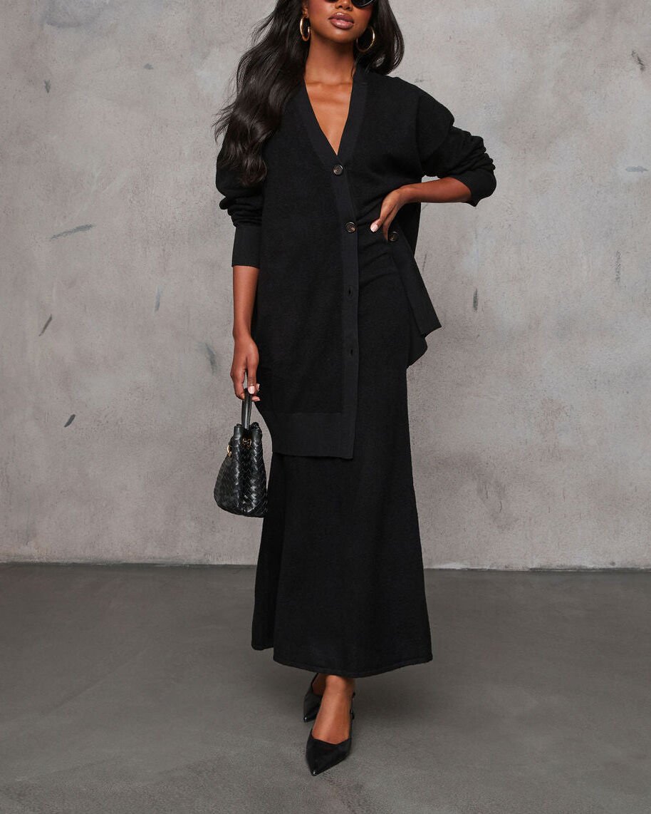 BLACK CARDIGAN XL - BLACK