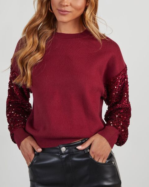 BURGUNDY BLOUSE M - BURGUNDY