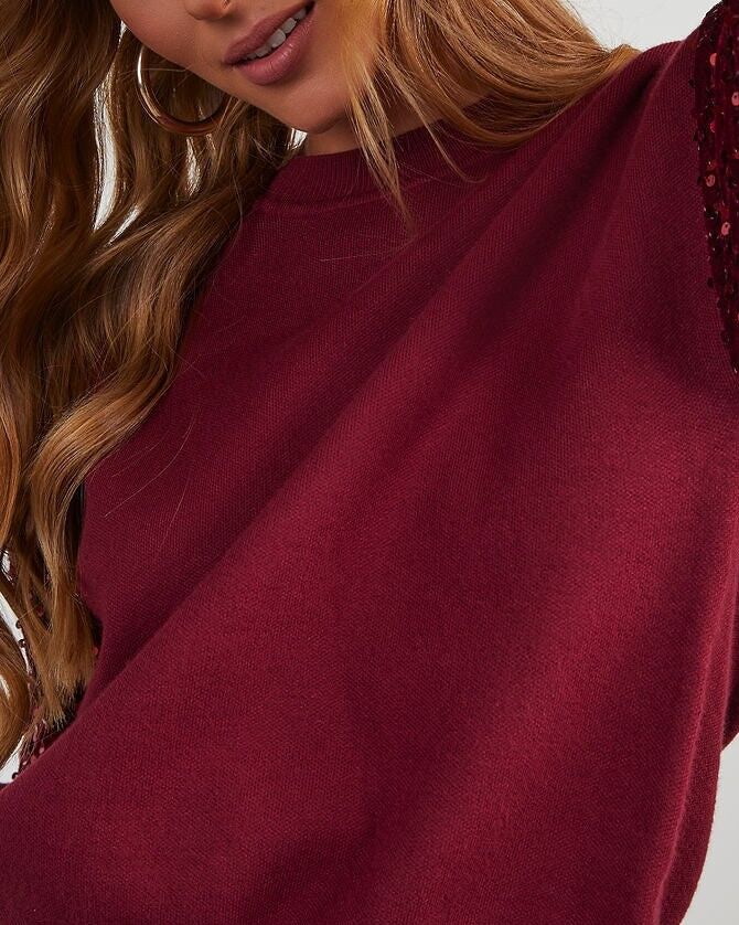 BURGUNDY BLOUSE M - BURGUNDY