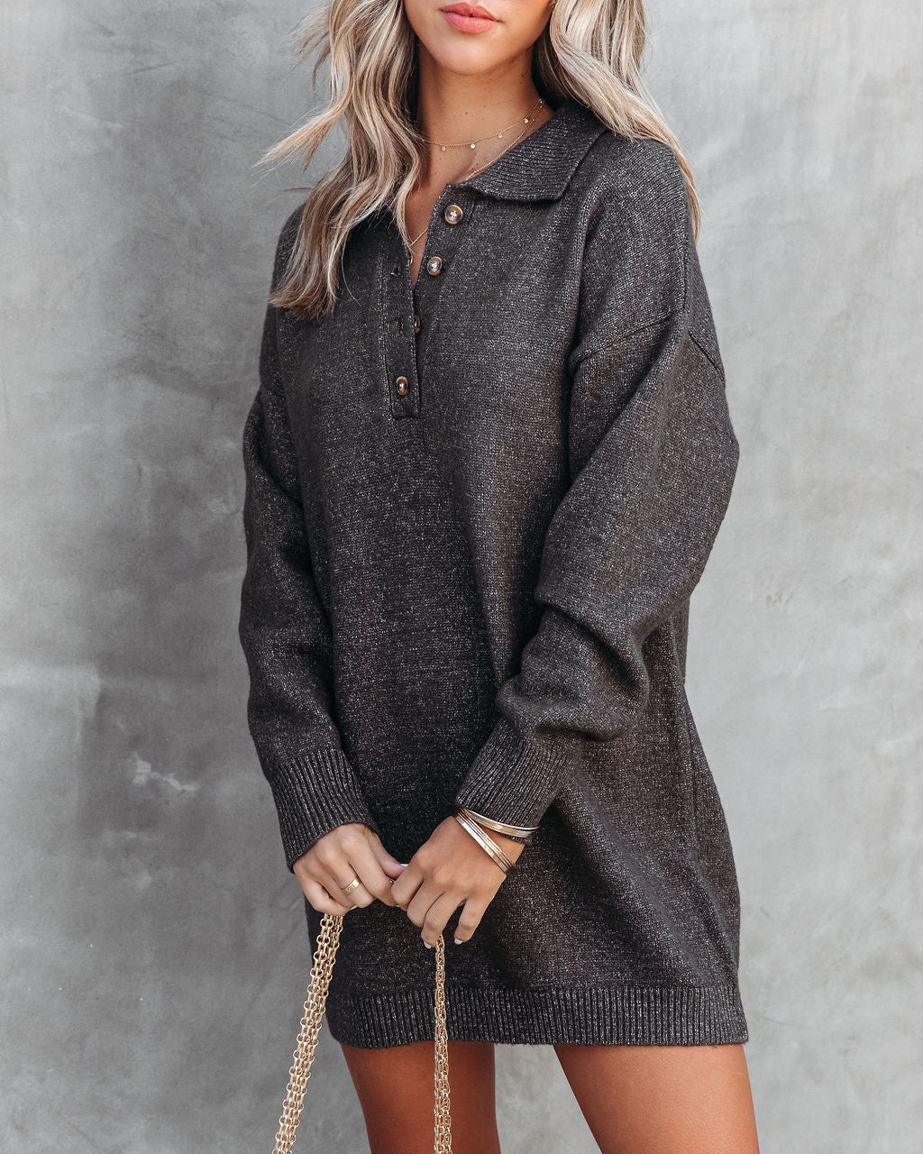ANTHRACITE-MELANGE DRESS