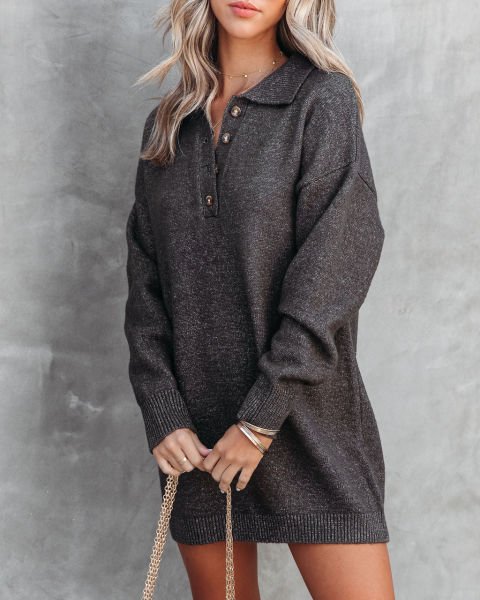 ANTHRACITE-MELANGE DRESS