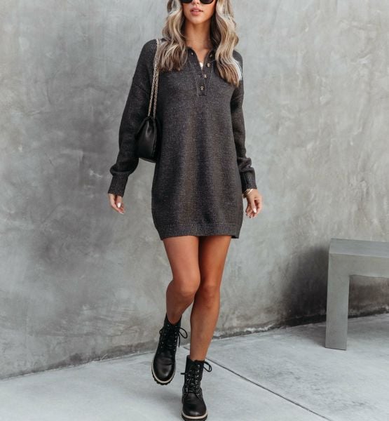 ANTHRACITE-MELANGE DRESS