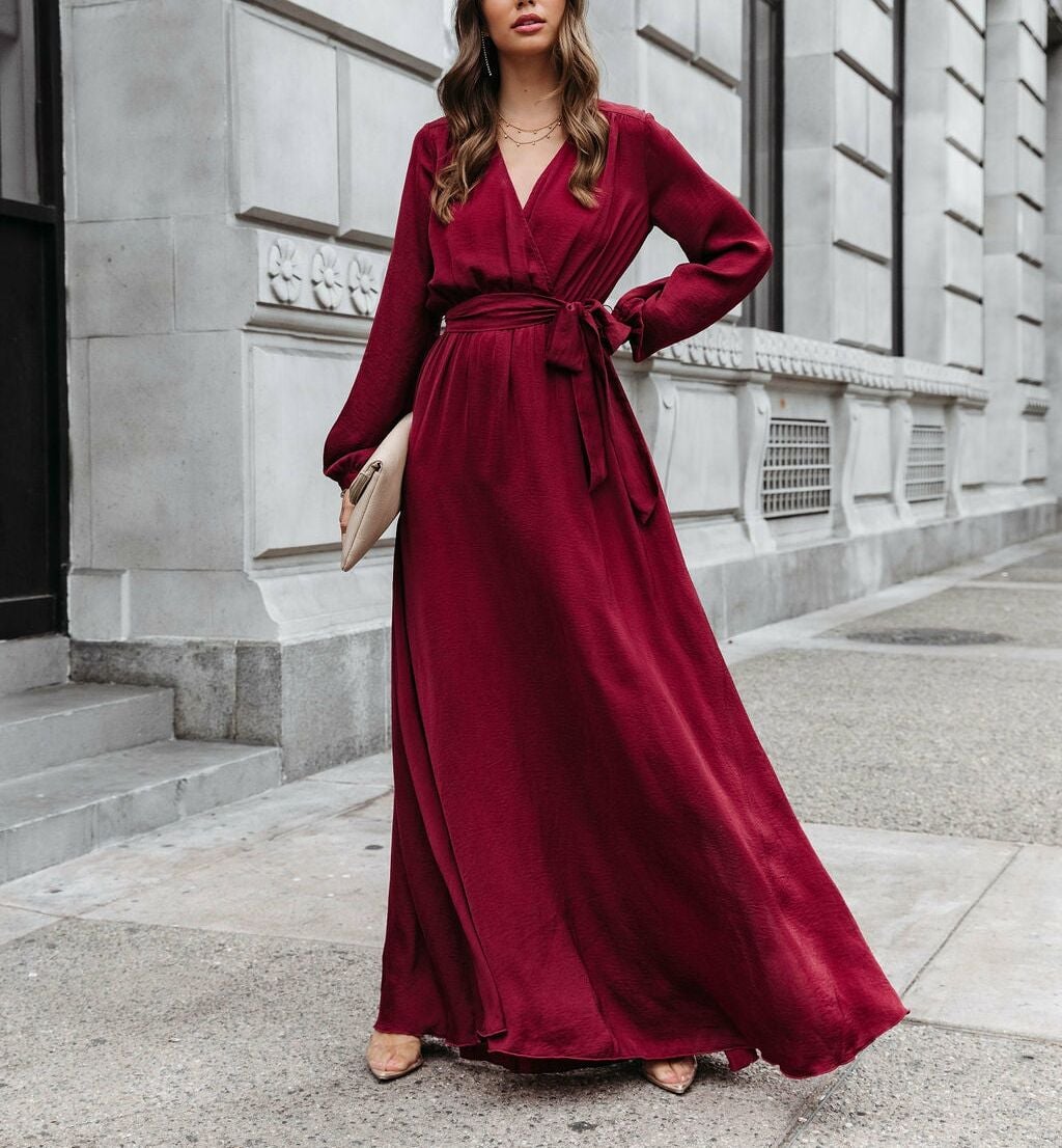 BURGUNDY DRESS XL - BURGUNDY