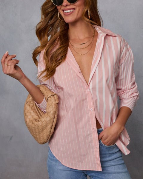 PINK-ECRU-STRIPED SHIRT
