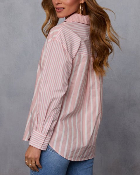PINK-ECRU-STRIPED SHIRT