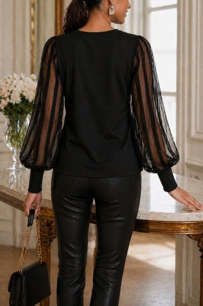 BLACK BLOUSE M - BLACK