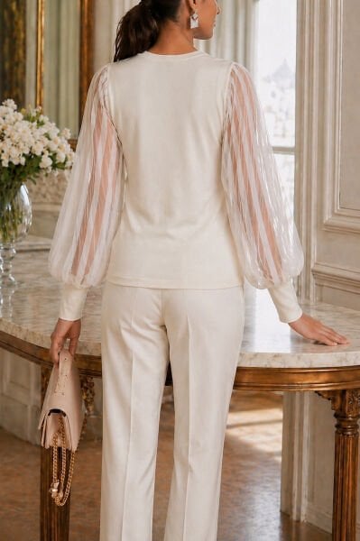 ECRU BLOUSE L - ECRU