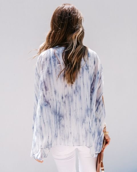 ECRU-BLUE-BATIK BLOUSE