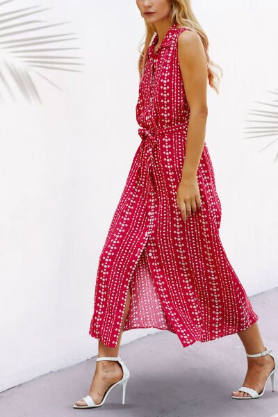 FUSCHIA-ECRU-PRINTED DRESS S - FUSCHIA-ECRU-PRINTED