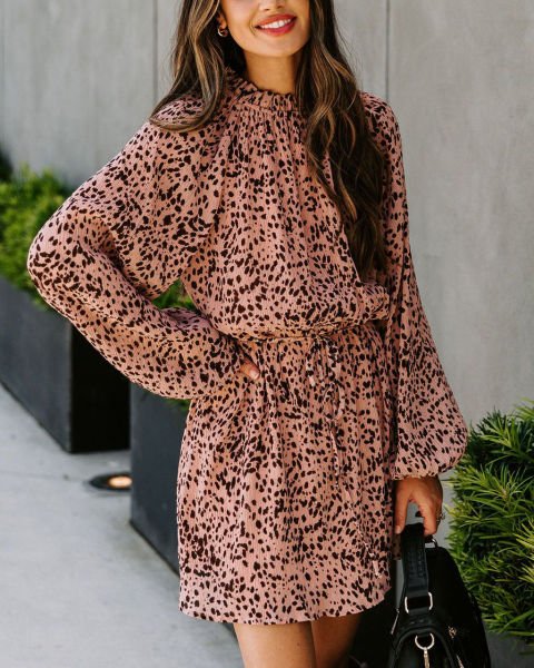 ROSE-PRINTED DRESS