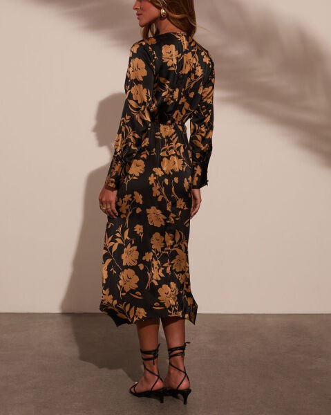 BLACK-MUSTARD DRESS