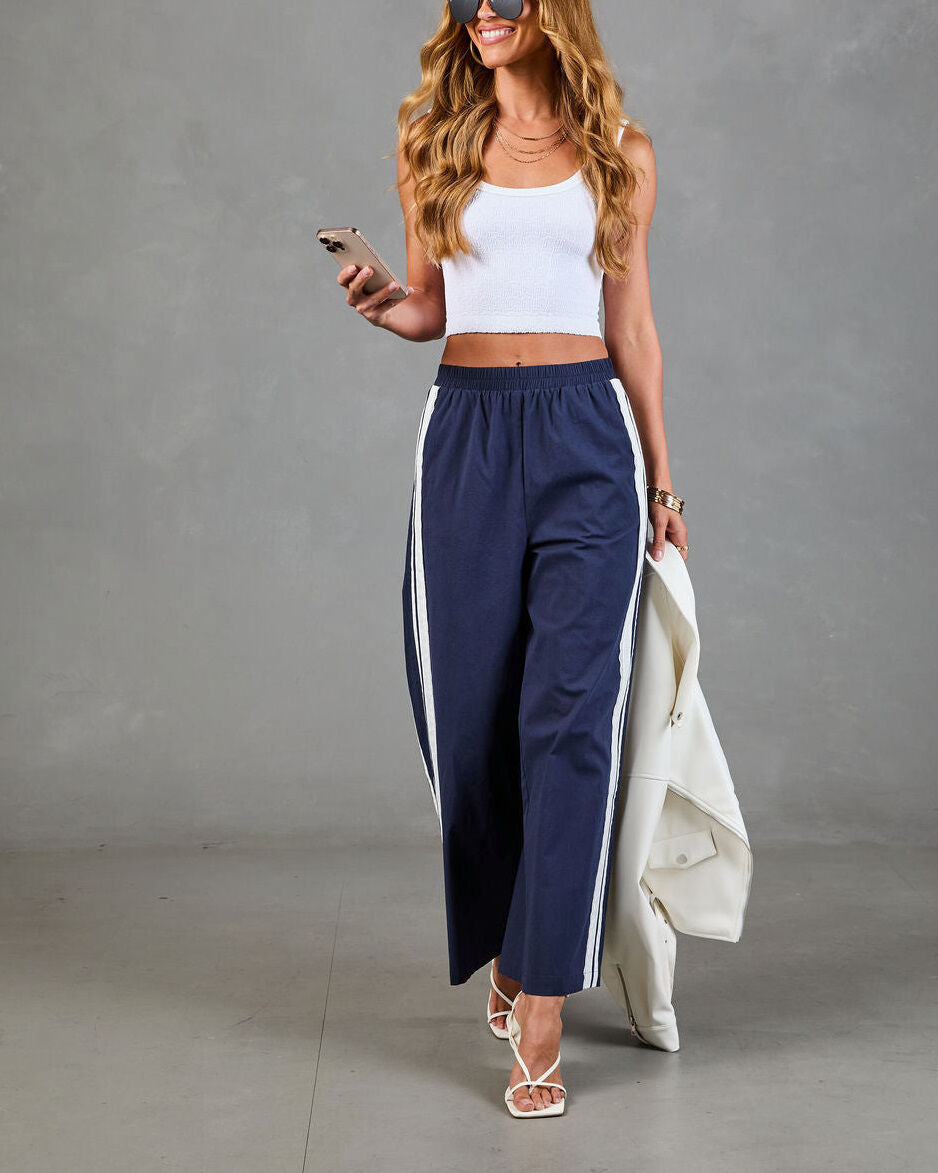 NAVY-WHITE PANTS XL - NAVY-WHITE