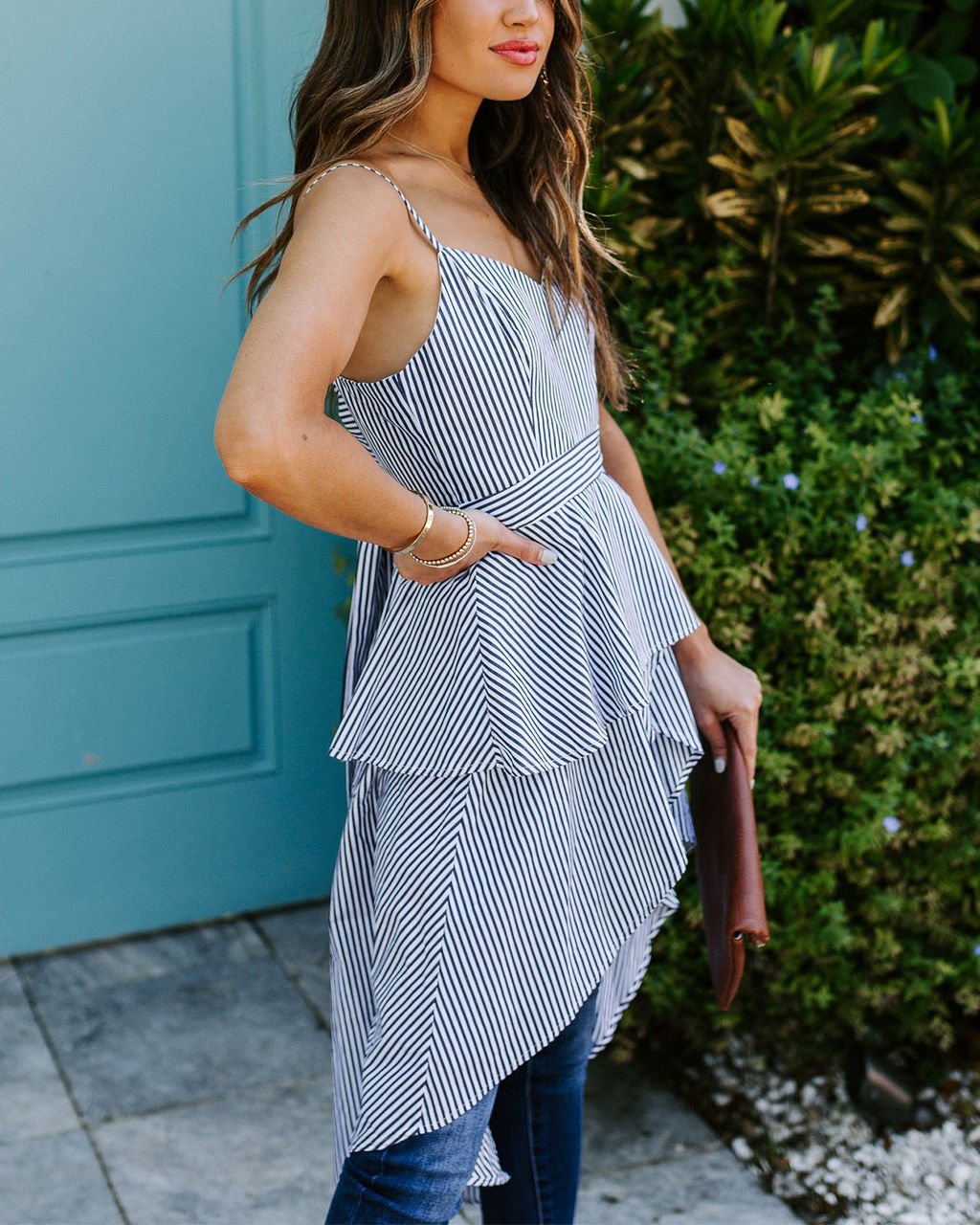 NAVY-STRIPED TUNIC