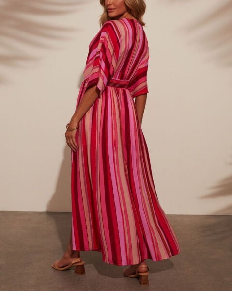 PINK-RED-STRIPED DRESS XL - PINK-RED-STRIPED