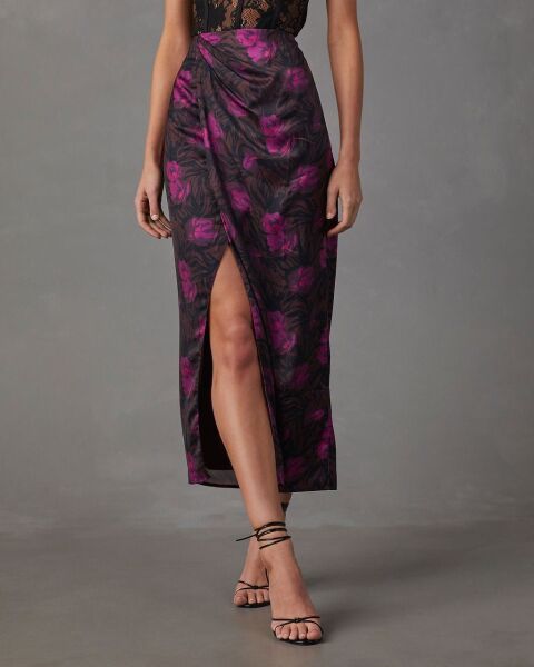 BLACK-FUSCHIA SKIRT M - BLACK-FUSCHIA