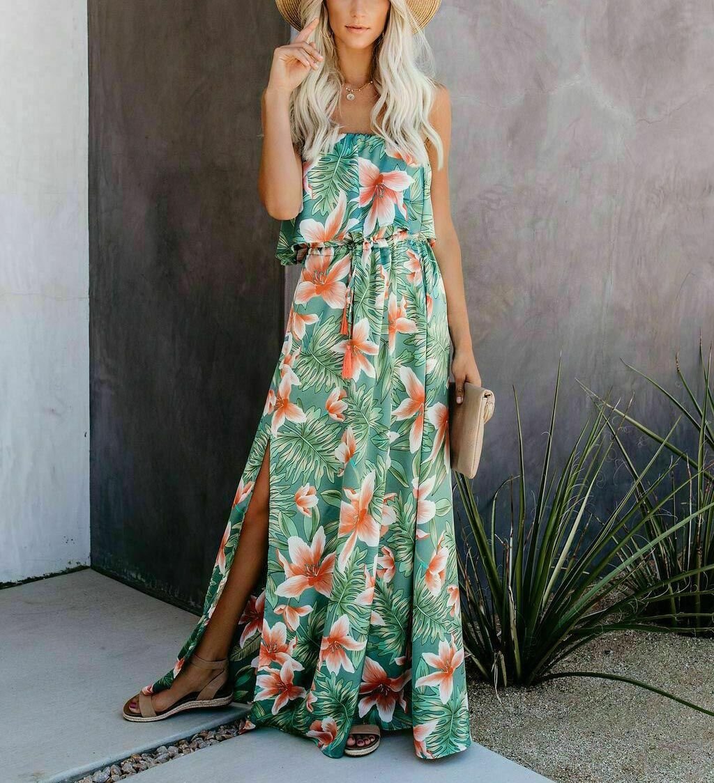 MINT-FLORAL DRESS M - MINT-FLORAL