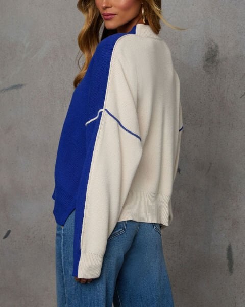 BLUE-ECRU SWEATER