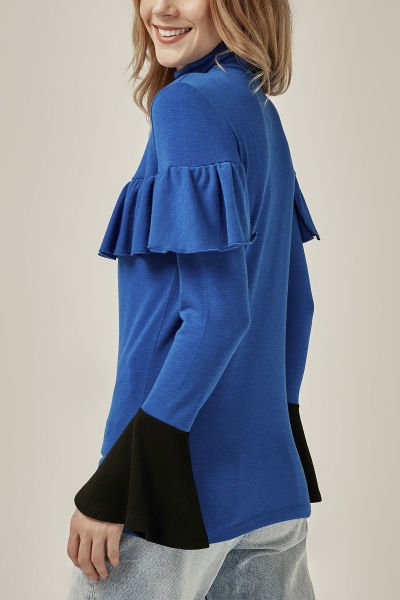 BLUE-BLACK BLOUSE