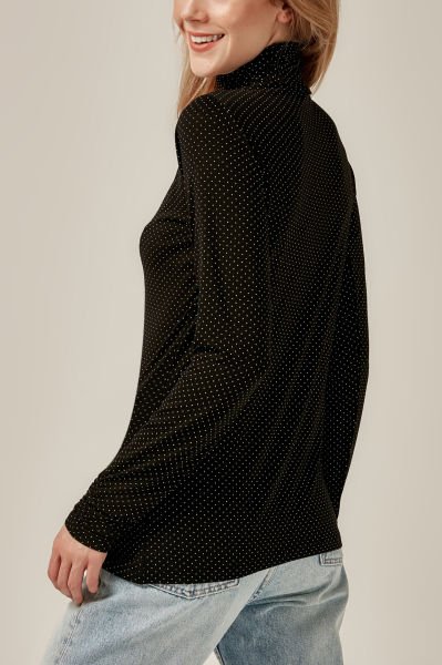 BLACK-POLKA-DOT BLOUSE