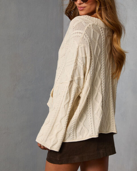 CREAM CARDIGAN L - CREAM