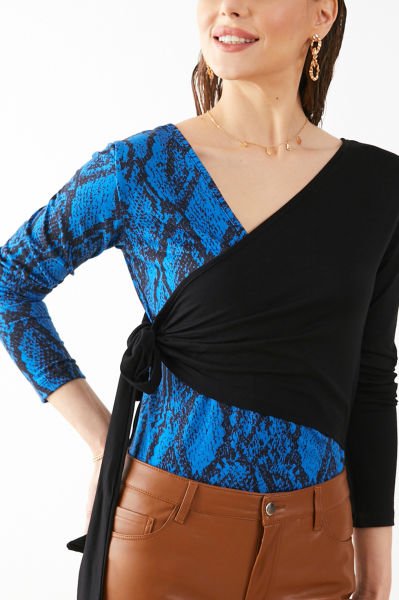 BLUE-BLACK BLOUSE