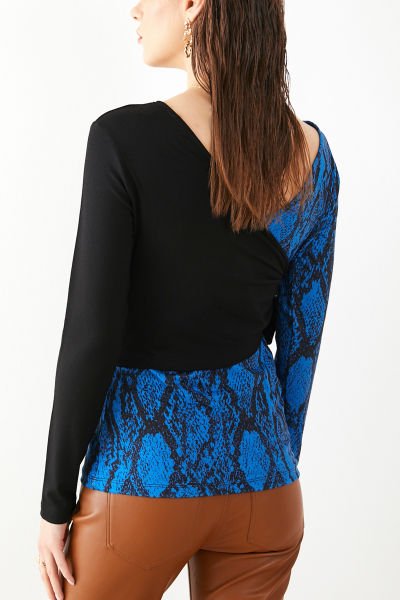 BLUE-BLACK BLOUSE