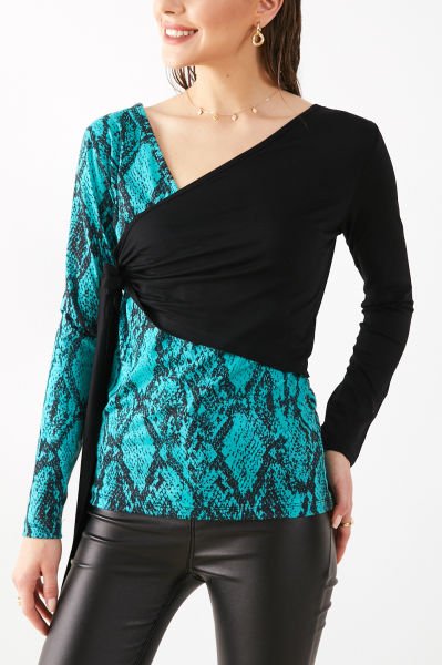 EMERALD-BLACK BLOUSE