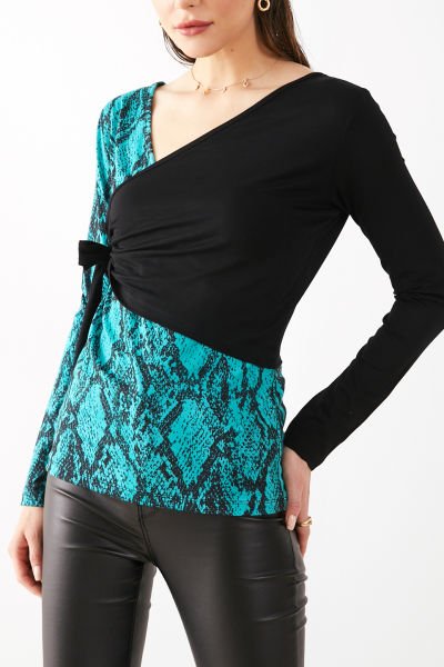 EMERALD-BLACK BLOUSE