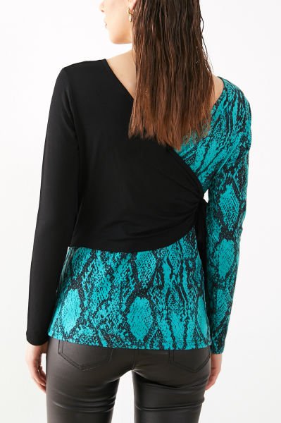 EMERALD-BLACK BLOUSE