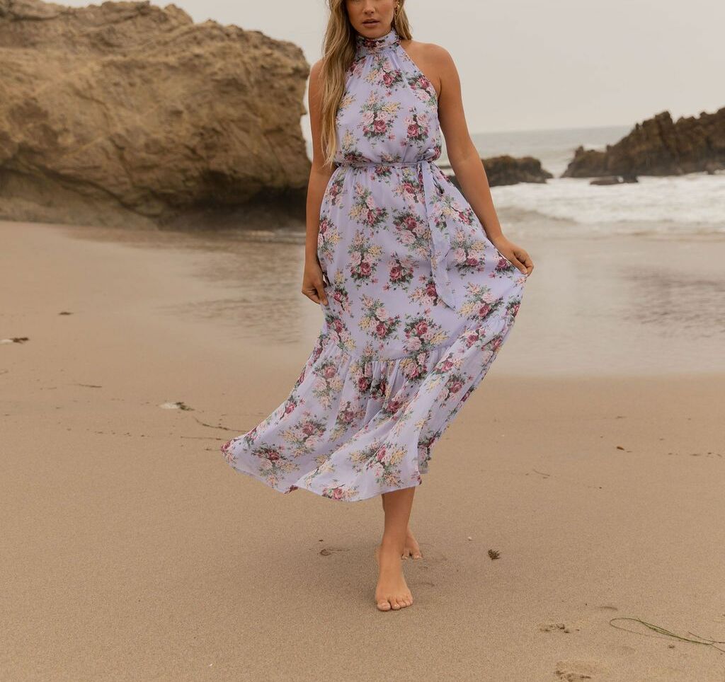 LILAC-FLORAL DRESS XL - LILAC-FLORAL