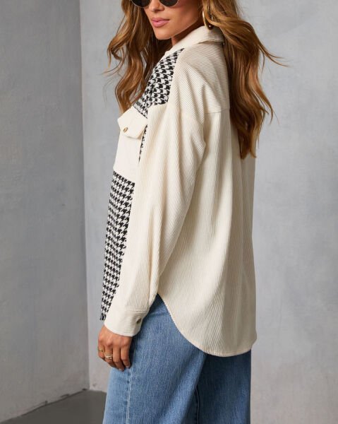 ECRU-BLACK-PLAID SHIRT