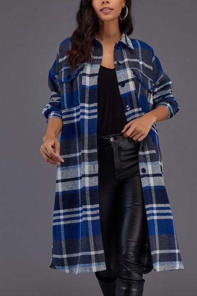 NAVY-ECRU-PLAID SHIRT