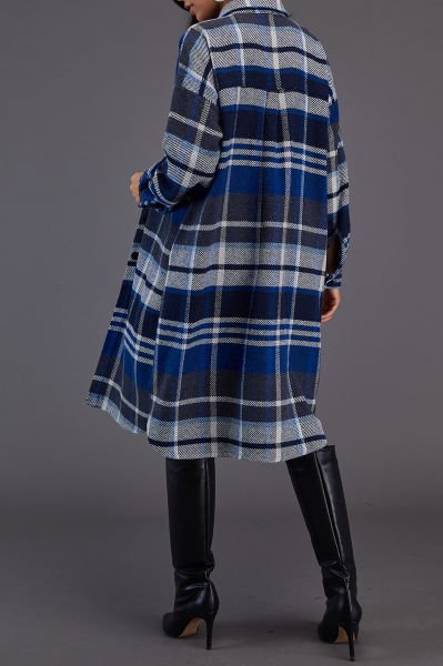 NAVY-ECRU-PLAID SHIRT