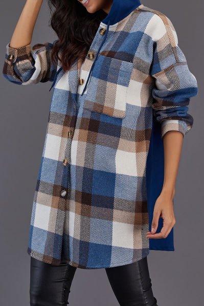 INDIGO-ECRU-PLAID SHIRT
