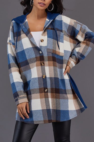 INDIGO-ECRU-PLAID SHIRT