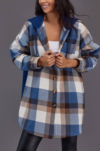 INDIGO-ECRU-PLAID SHIRT