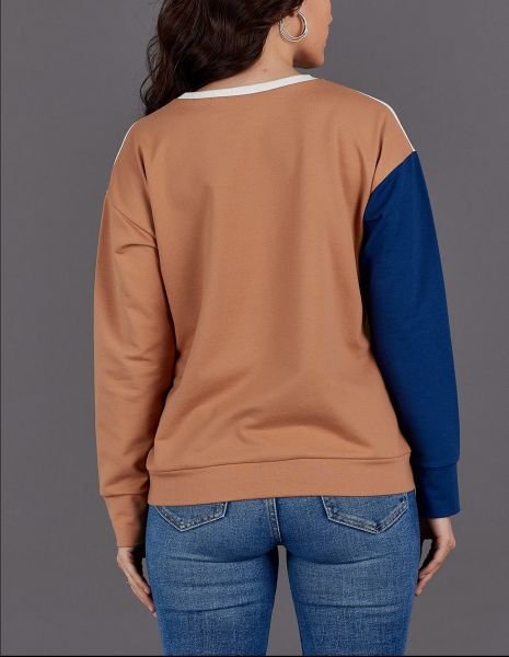 ECRU-CAMEL SWEATSHIRT