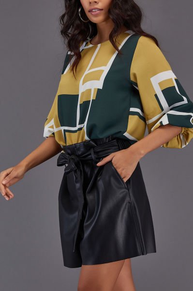 GREEN-PATTERNED SHIRT