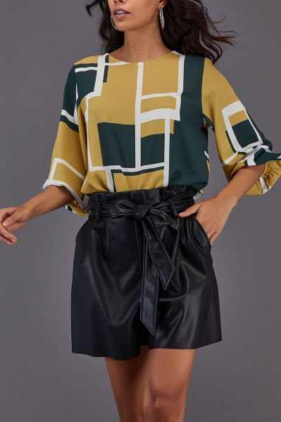 GREEN-PATTERNED SHIRT