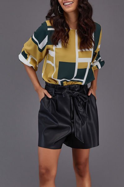 GREEN-PATTERNED SHIRT