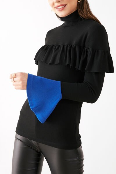 BLACK-BLUE BLOUSE