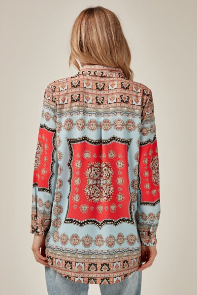 BLUE-RED-PATTERNED SHIRT