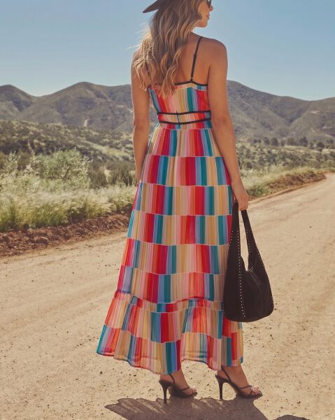 MULTICOLOR-PRINTED DRESS L - MULTICOLOR-PRINTED