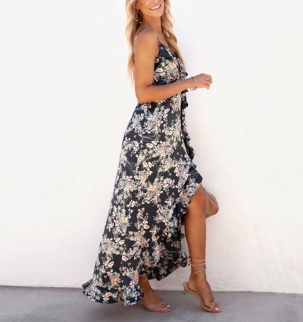 BLACK-FLORAL DRESS