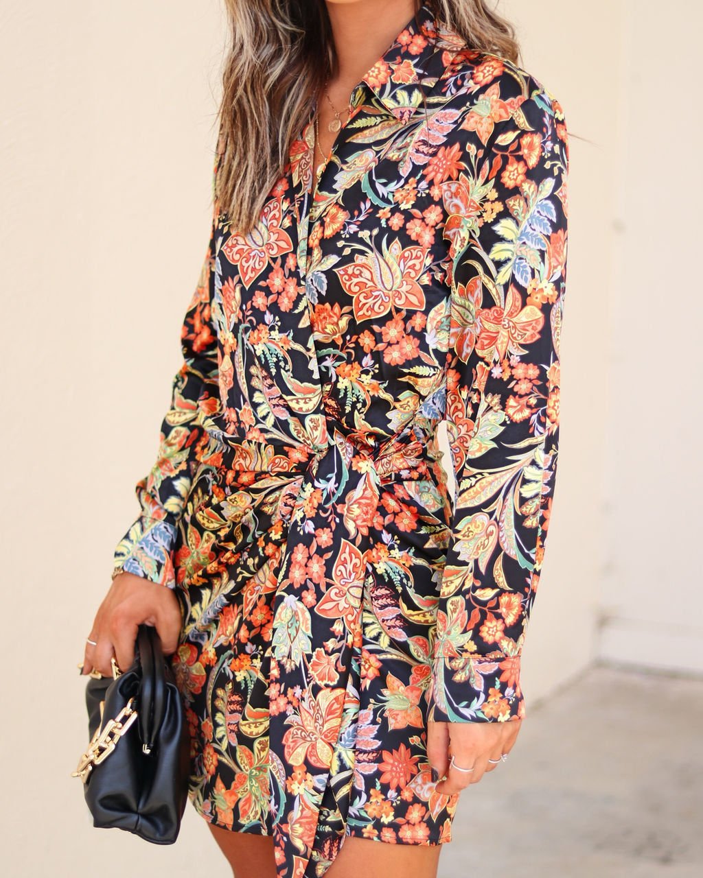 BLACK-FLORAL DRESS
