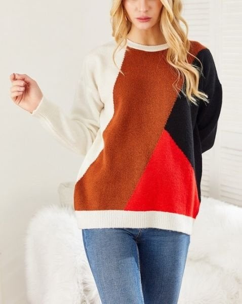 BROWN-RED SWEATER