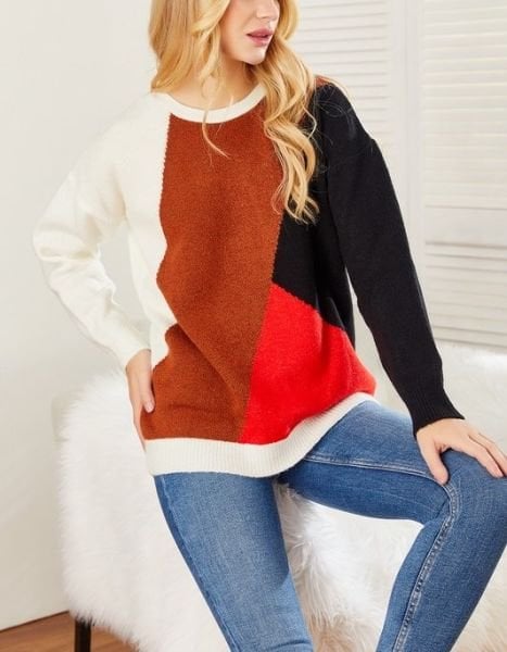 BROWN-RED SWEATER