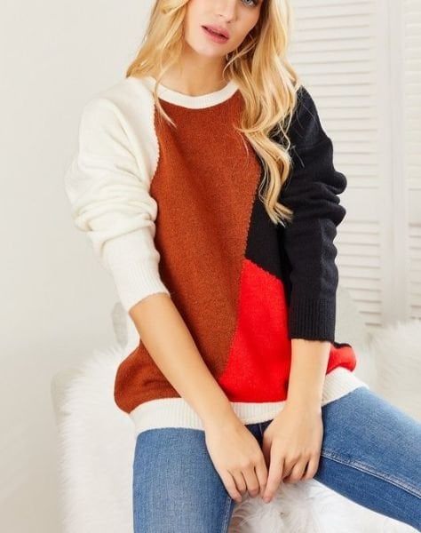 BROWN-RED SWEATER