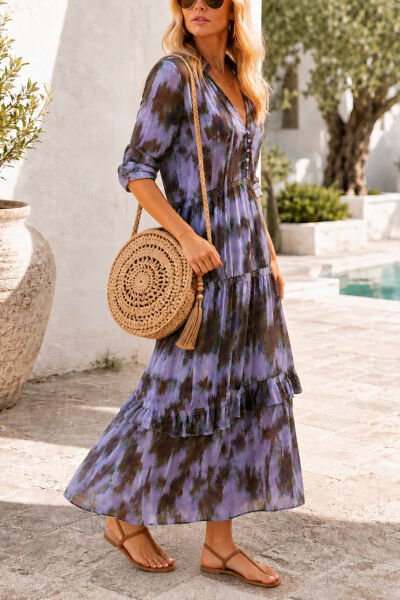 MULTICOLOR-PRINTED DRESS L - MULTICOLOR-PRINTED
